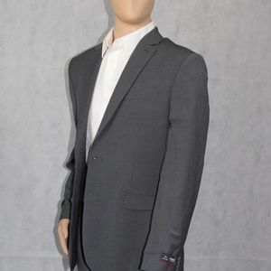 Slim Gray Wool-Blend Performance Stretch Suit Jacket
